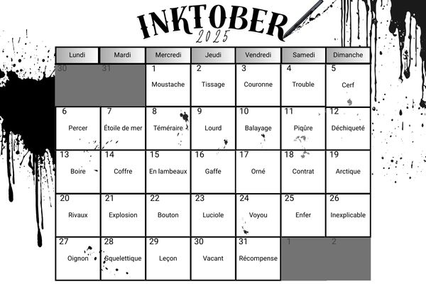 calendrier thmes inktober 2025 franais