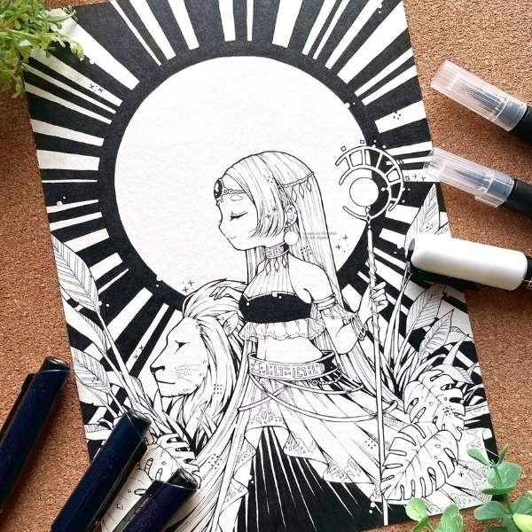inktober 2024 thme du soleil