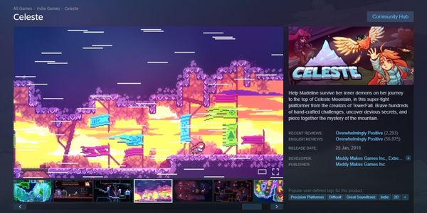 jeu celeste (Lead Game designer : Maddy Thorson)