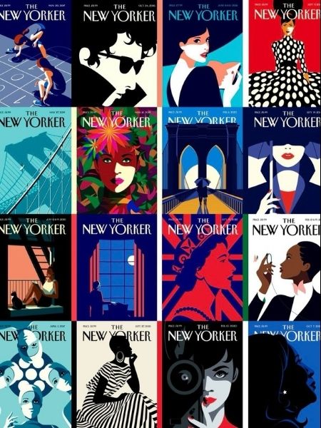 Différentes couvertures réalisées par Malika Favre pour le New Yorker