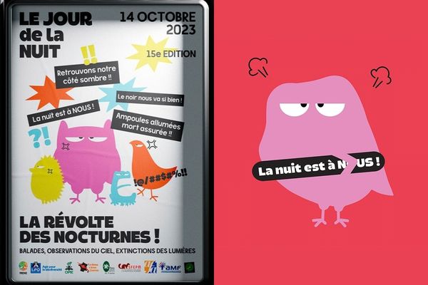 Affiches réalisées pour le jour de la nuit par Pauline Esplugas